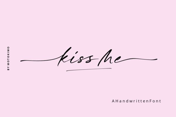 浪漫时尚连笔签名设计手写字体 Kiss Me – Beautiful Script Font