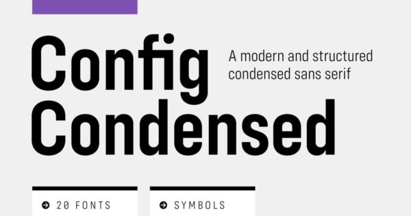 现代简洁化英文无衬线字体家族 Config Condensed Font Family