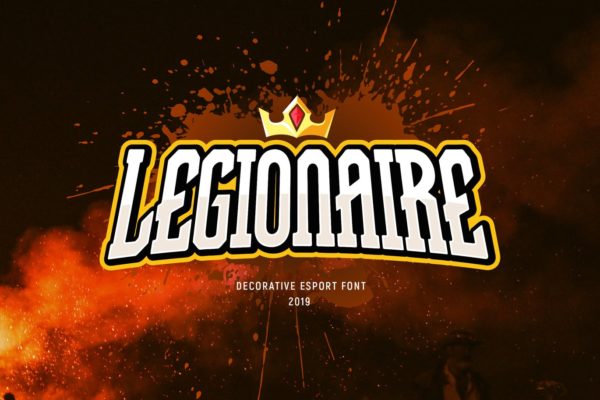 电子竞技游戏风格英文衬线字体 Legionaire – Font