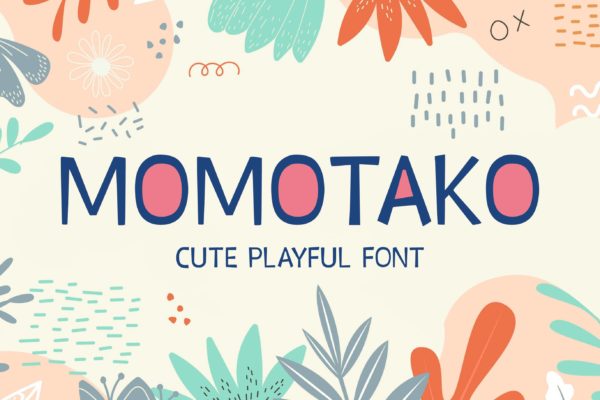 可爱好玩卡通插画无衬线字体素材 Momotako – Cute Playful