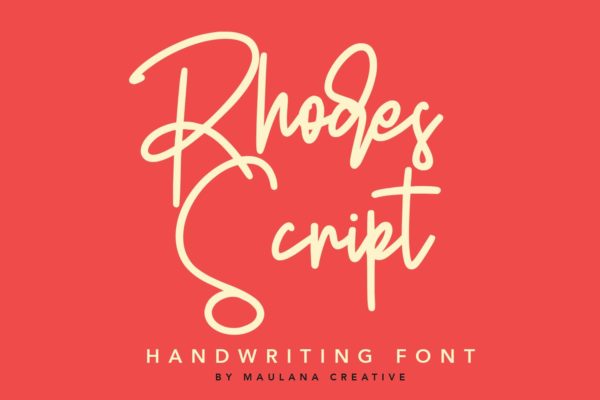 现代脚本英文手写签名字体素材 Rhodes Modern Script Signature Font