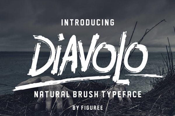 暗黑魔鬼书法笔刷装饰字体 Diavolo