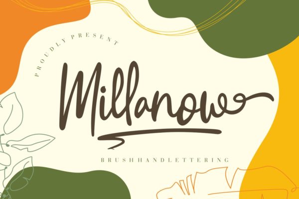 现代柔美英文手写印刷字体合集 Millanow Brush Handlettering