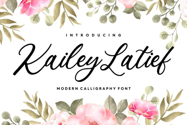 时尚创意连笔设计书法手写字体 Kailey Latief YH – Modern Calligraphy Font