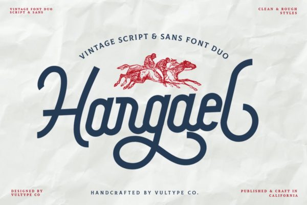现代简约复古风手写英文字体 Hargel Vintage Font
