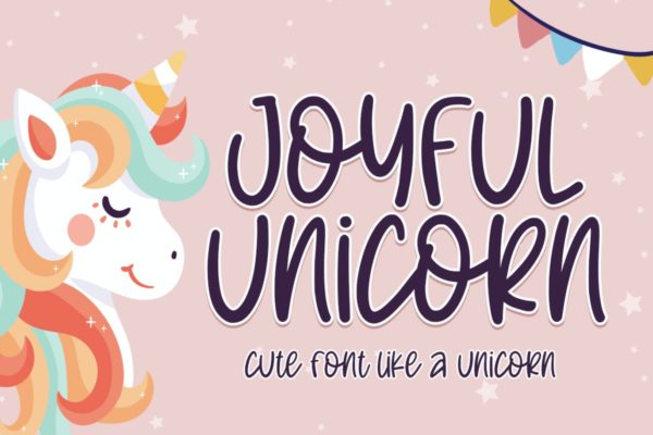 快乐趣味儿童插画绘本手写字体 Joyful Unicorn Font