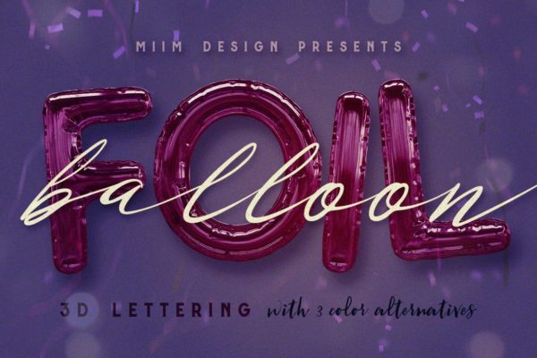 铝箔材质气球3D字体英文字母PNG素材 Foil Balloon – 3D Lettering