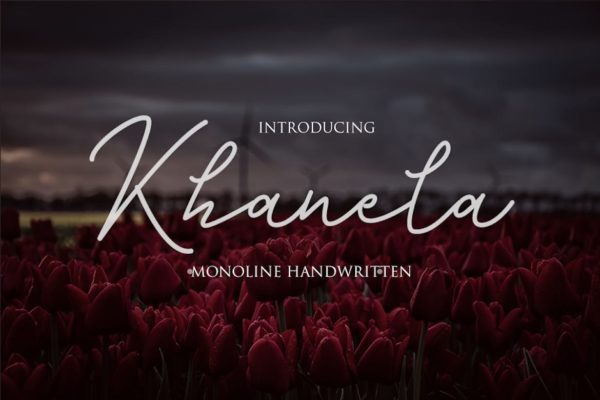 美丽创意连笔单线手写字体 Khanela – Monoline Handwritten Font