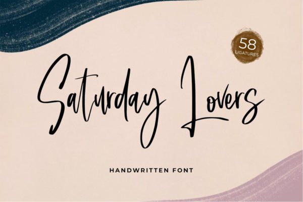 优雅浪漫邀请函贺卡手写字体 Saturday Lovers – Classy Handwritten