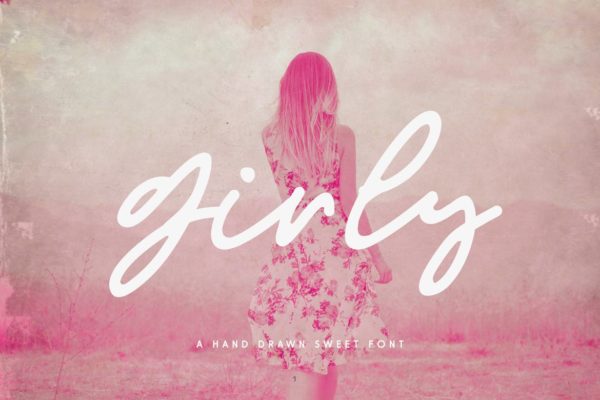 浪漫唯美邀请函贺卡手写字体 Girly Feminine Script Font