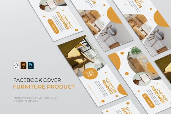 家具产品广告Facebook封面设计模板 The Furniture Product | Facebook Cover