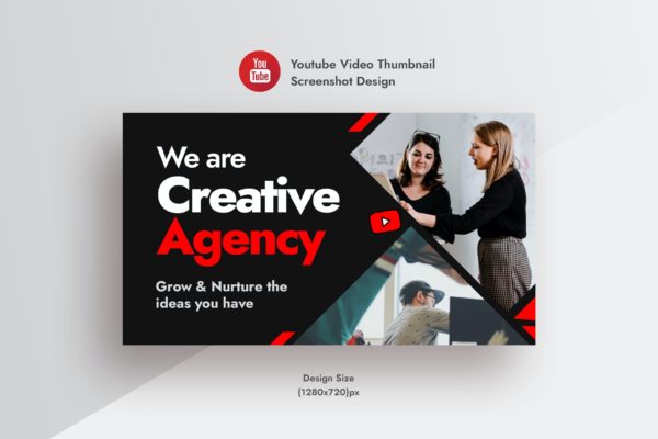 创意机构YouTube视频缩略图设计模板 Creative Agency YouTube Video Thumbnail Screenshot