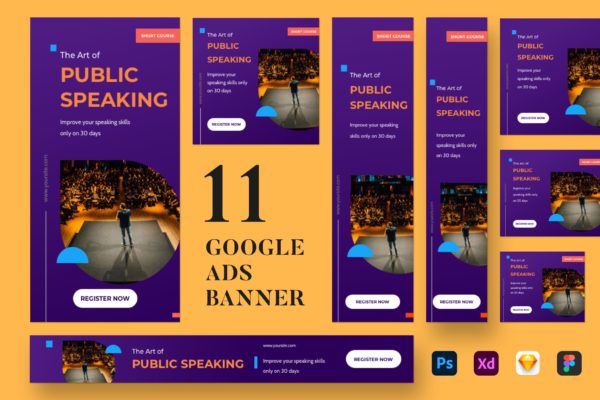 公开演讲谷歌广告Banner设计模板 Google Ad Banner