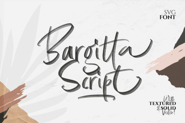 粗糙笔刷纹理英文书法字体SVG字体 Bargitta Script SVG Font
