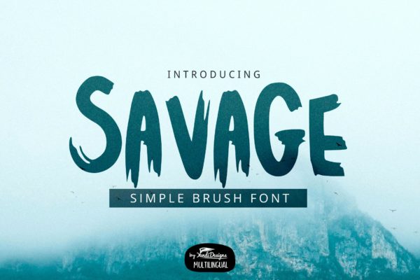 破碎撕裂效果书法手写字体 Savage Font