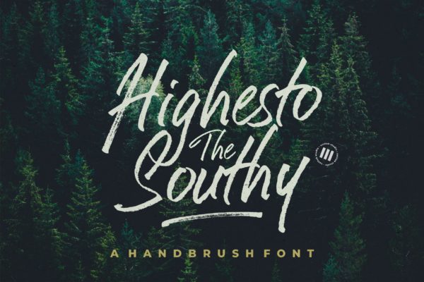 不规则基线现代英文装饰字体 Highesto The Southy