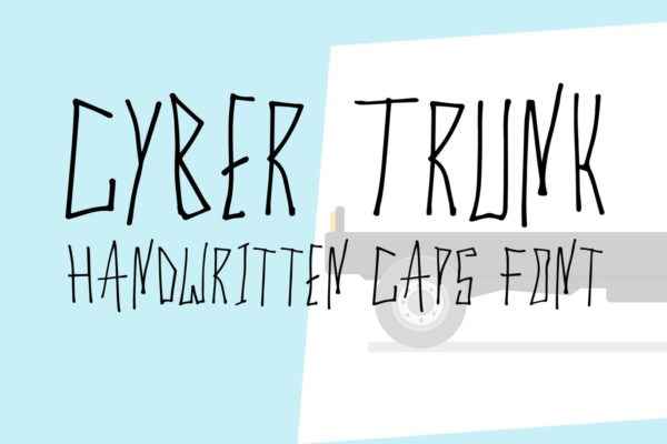 独特笔画创意英文手写字体 Cyber Trunk – Handwritten Font