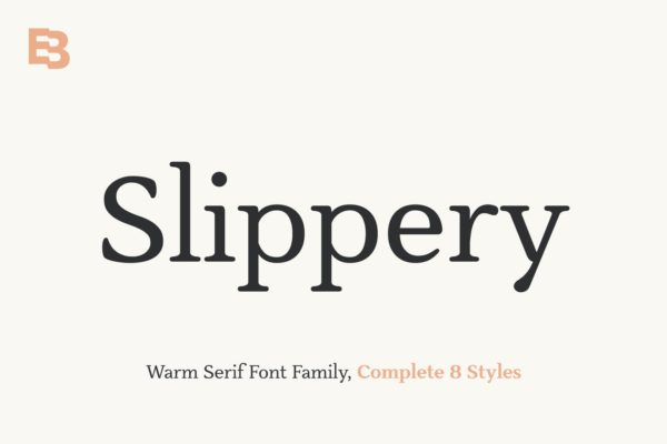 自然流畅斜体英文衬线字体 Slippery