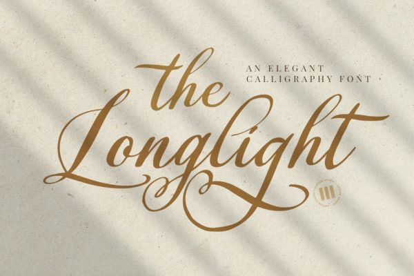 全新现代逼真手写英文字体 The Longlight