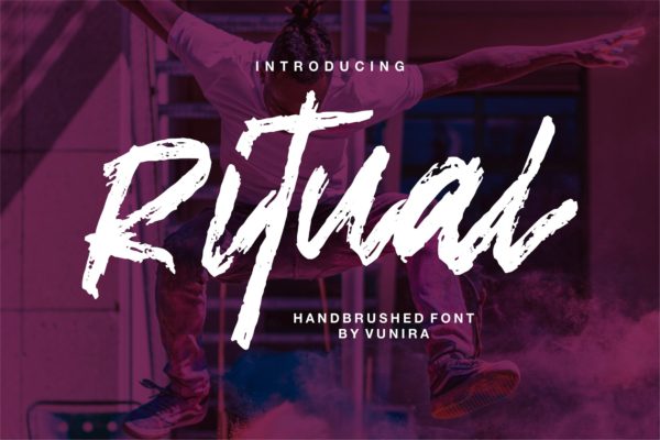 街头涂鸦风格创意英文海报字体 Ritual | Handbrushed Font