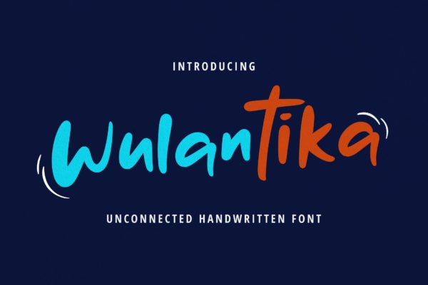 独特不连接卡通效果英文手写字体 Wulantika