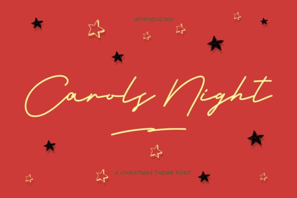 圣诞主题节日庆典活动设计手写字体 Carols Night Christmas Theme Font