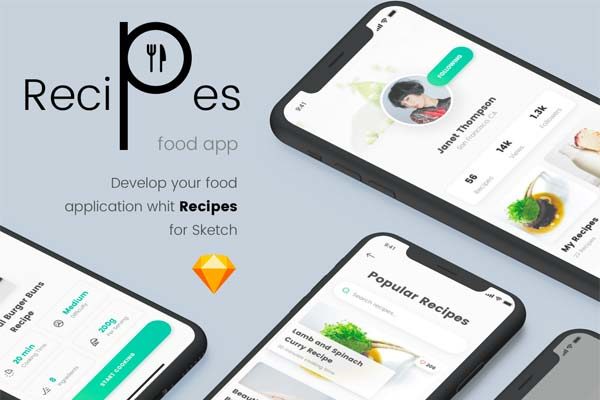 设计森林下午茶：清新高雅的美食类APP UI KIT [Sketch]
