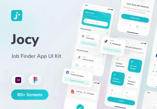 设计森林下午茶：应聘/求职/找工作App应用程序 UI 套件
