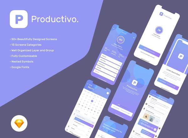 设计森林下午茶：时尚多功能生活提醒社交类APP UI KITS下载[sketch,iPhone X]