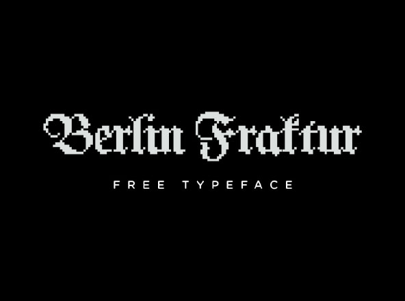 马赛克像素纹理装饰字体素材 Berlin Fraktur Pixel Typeface