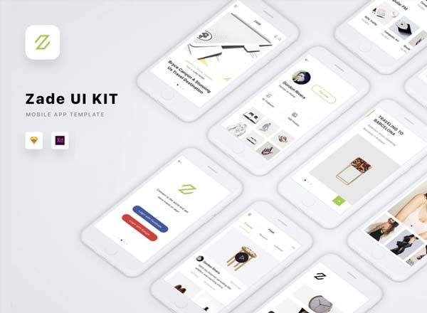 设计森林下午茶：小清新的多功能绿色调APP UI KITS套装下载[Sketch,XD]