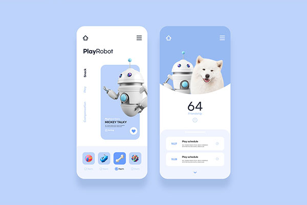 宠物机器人APP页面设计韩国素材