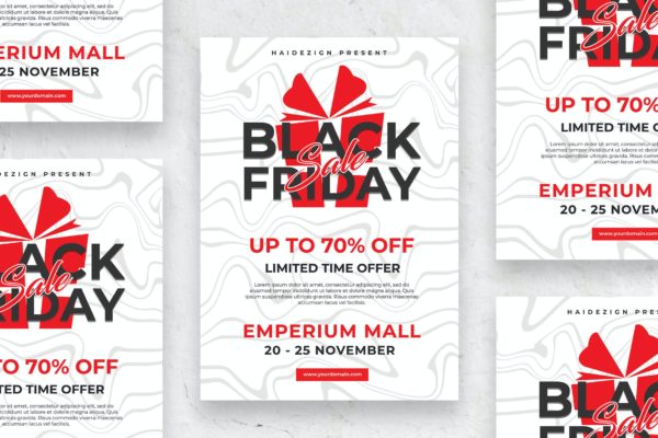 地貌背景黑色星期五销售海报模板 Black Friday – Poster