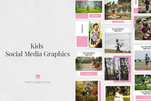 儿童主题Instagram帖子模板 Kids Instagram Posts