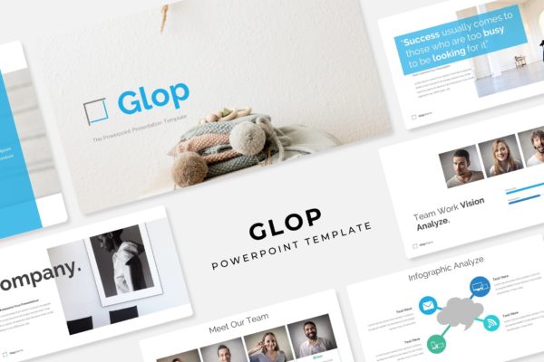 新品服装发布PPT幻灯片模板 Glop – Power Point Template
