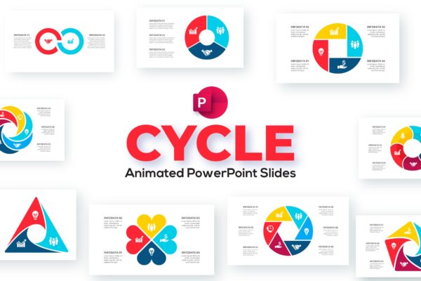 数据图表循环动画PPT素材 Cycle Animated PowerPoint Presentation