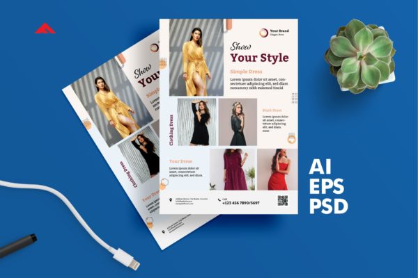 时尚品牌服装宣传单模板 Fashion Flyer Template