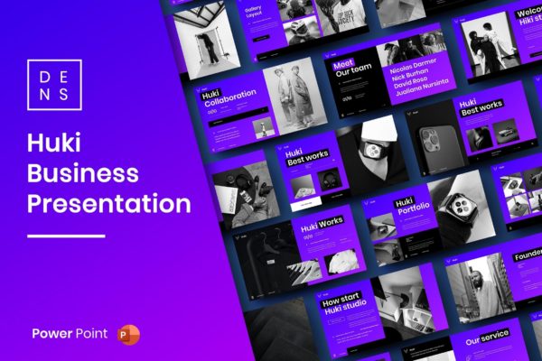 电商产品宣传演示文稿PPT模板 Huki – Business PowerPoint Template