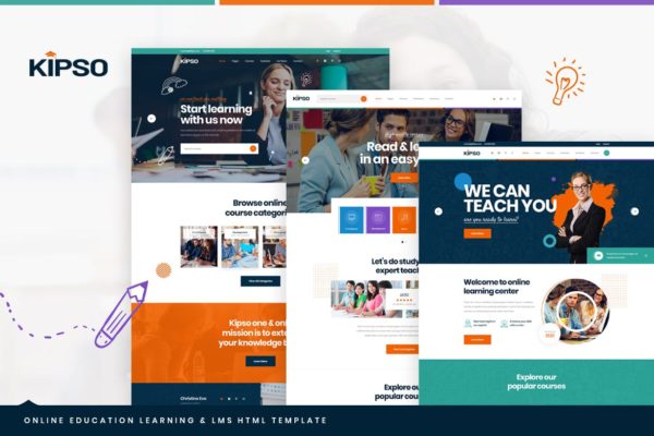 在线教育学习和LMS系统网站HTML模板 Kipso – Online Education Learning & LMS HTML