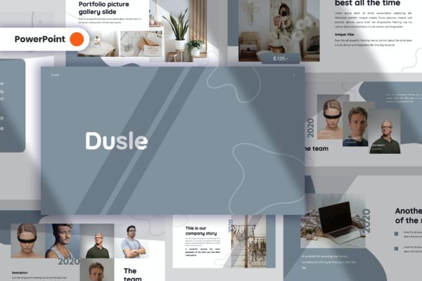 创业项目演示创意PPT幻灯片模板下载 Dusle Creative PowerPoint Template