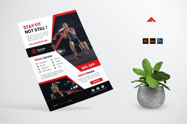 健身房广告传单素材 Fitness Flyer