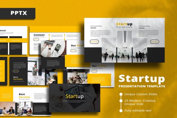 规划项目启动PPT演示幻灯片模板  Startup – PowerPoint Template