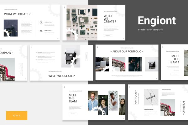 工程建筑项目谷歌幻灯片演示模板 Engiont – Engineering Google Slides Presentation