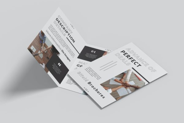 团队合作商业双折页小册子设计模板 Advance of Perfect Deals Bifold Brochure