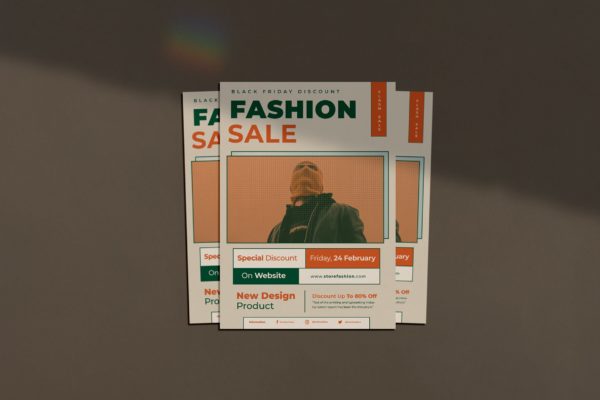 黑色星期五时尚促销传单海报模板 Black Friday Flyer