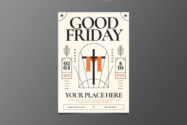 耶稣受难节海报设计模板 Good Friday Flyer