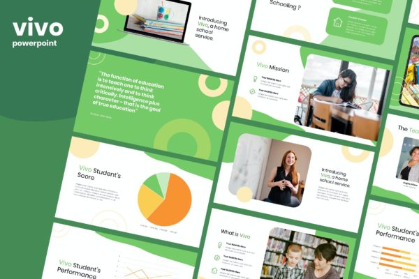 学习教育主题PPT演示幻灯片模板  Vivo – Education Template Powerpoint