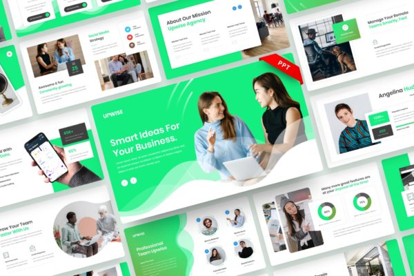 科技业务启动PPT演示文稿 Upwise – Startup Business PowerPoint Template