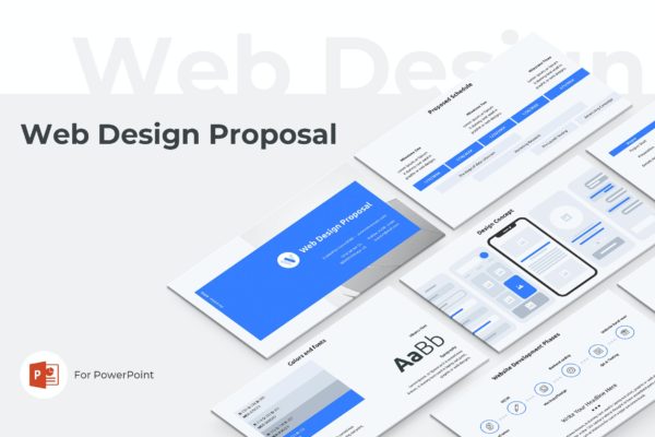 网页设计方案PPT模板 Web Design Proposal PowerPoint Template