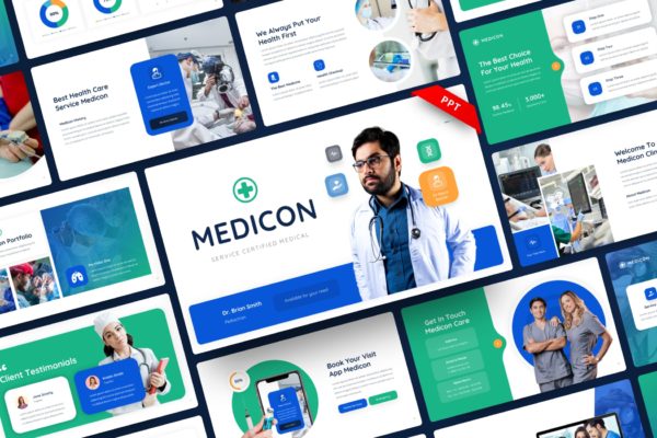 医疗&保健主题PPT创意模板 Medicon – Medical & Healthcare PowerPoint